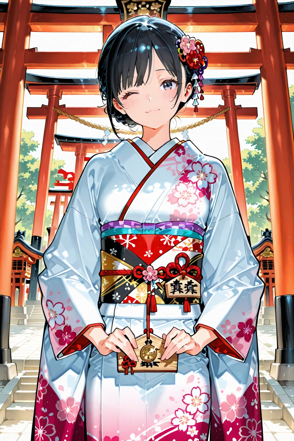 【企画：ちちぷい年末年始】願い事は秘密だよ(絵馬)