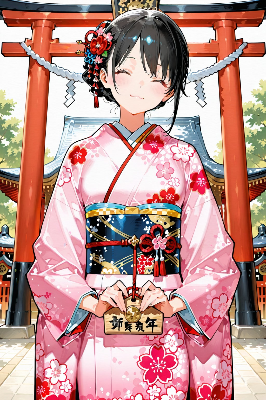 【企画：ちちぷい年末年始】願い事は秘密だよ(絵馬)