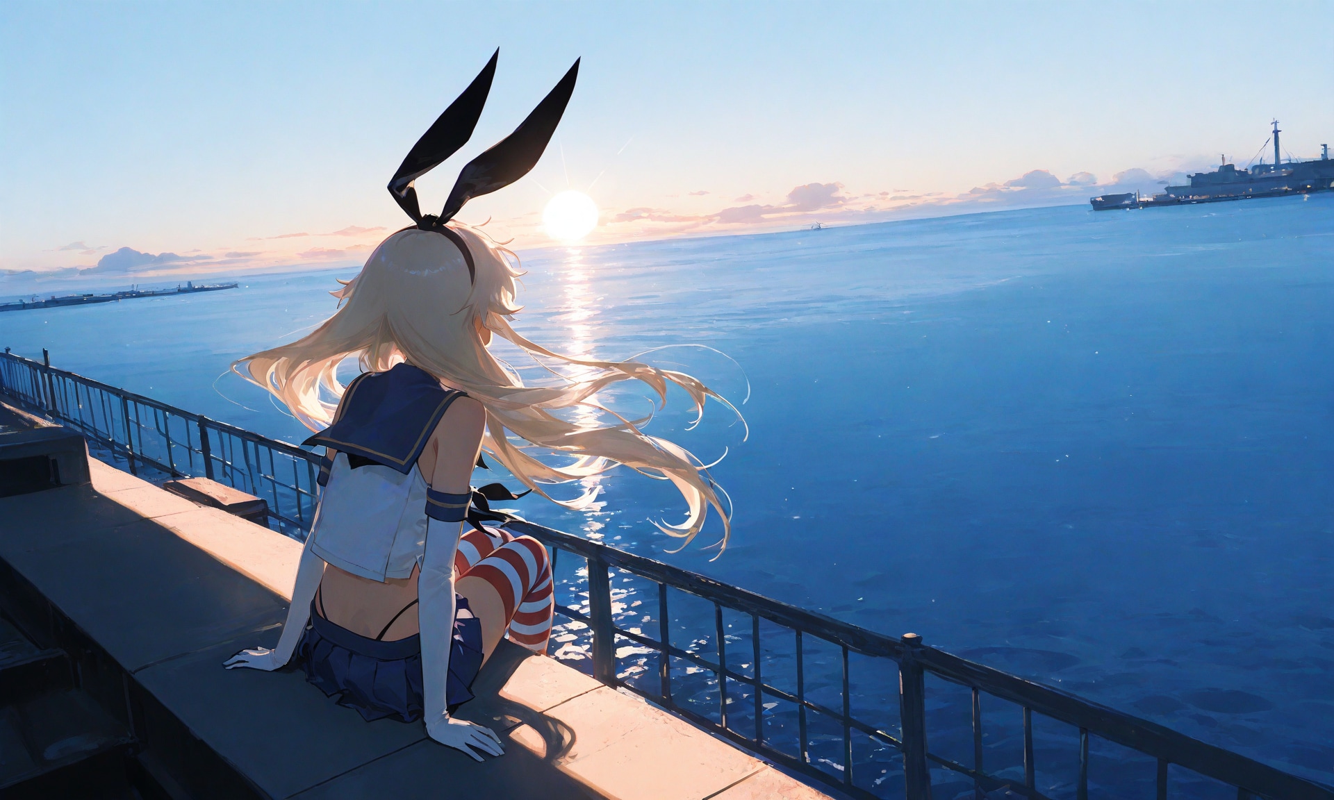 水平線と風 | の人気AIイラスト・グラビア
