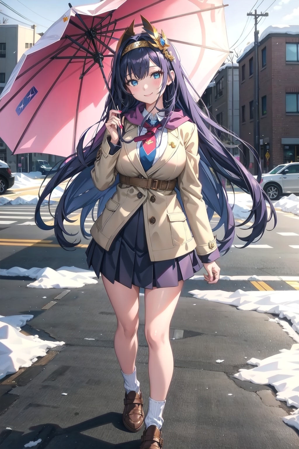 傘をさす香苗さん
