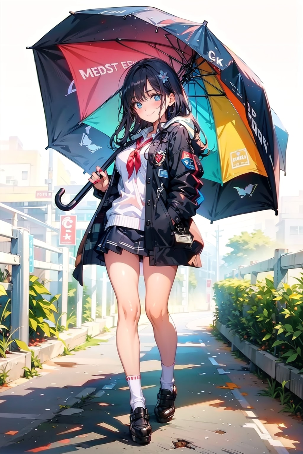 傘をさす香苗さん
