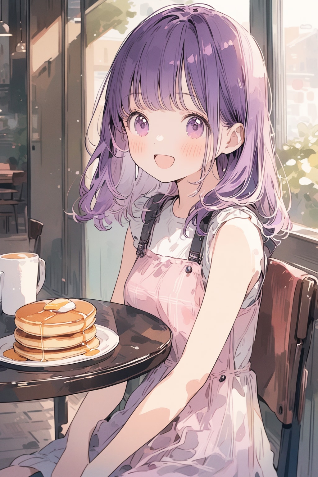 カフェでパンケーキ | の人気AIイラスト・グラビア