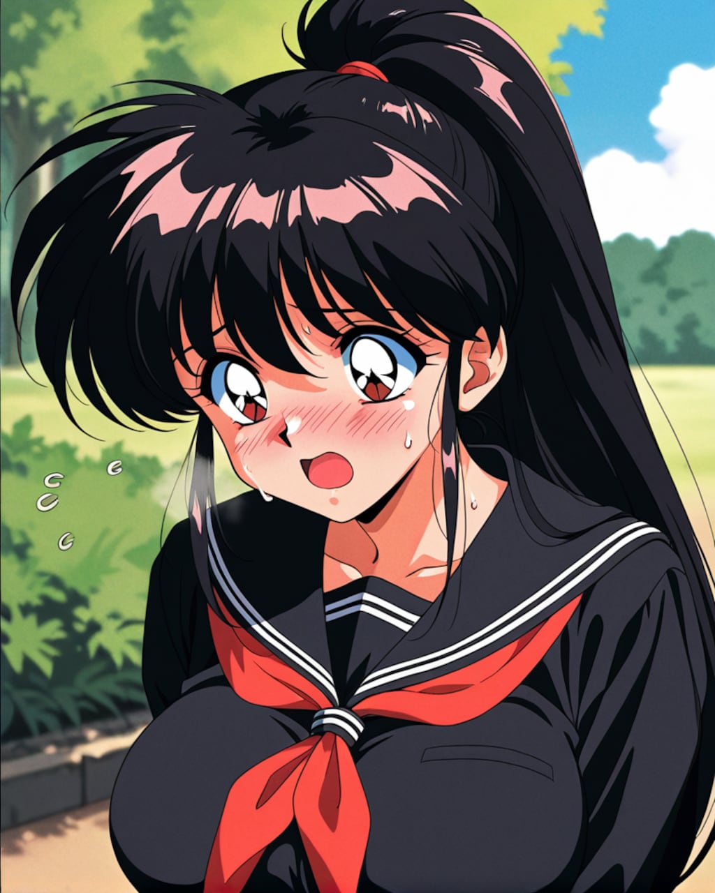 照れる彼女