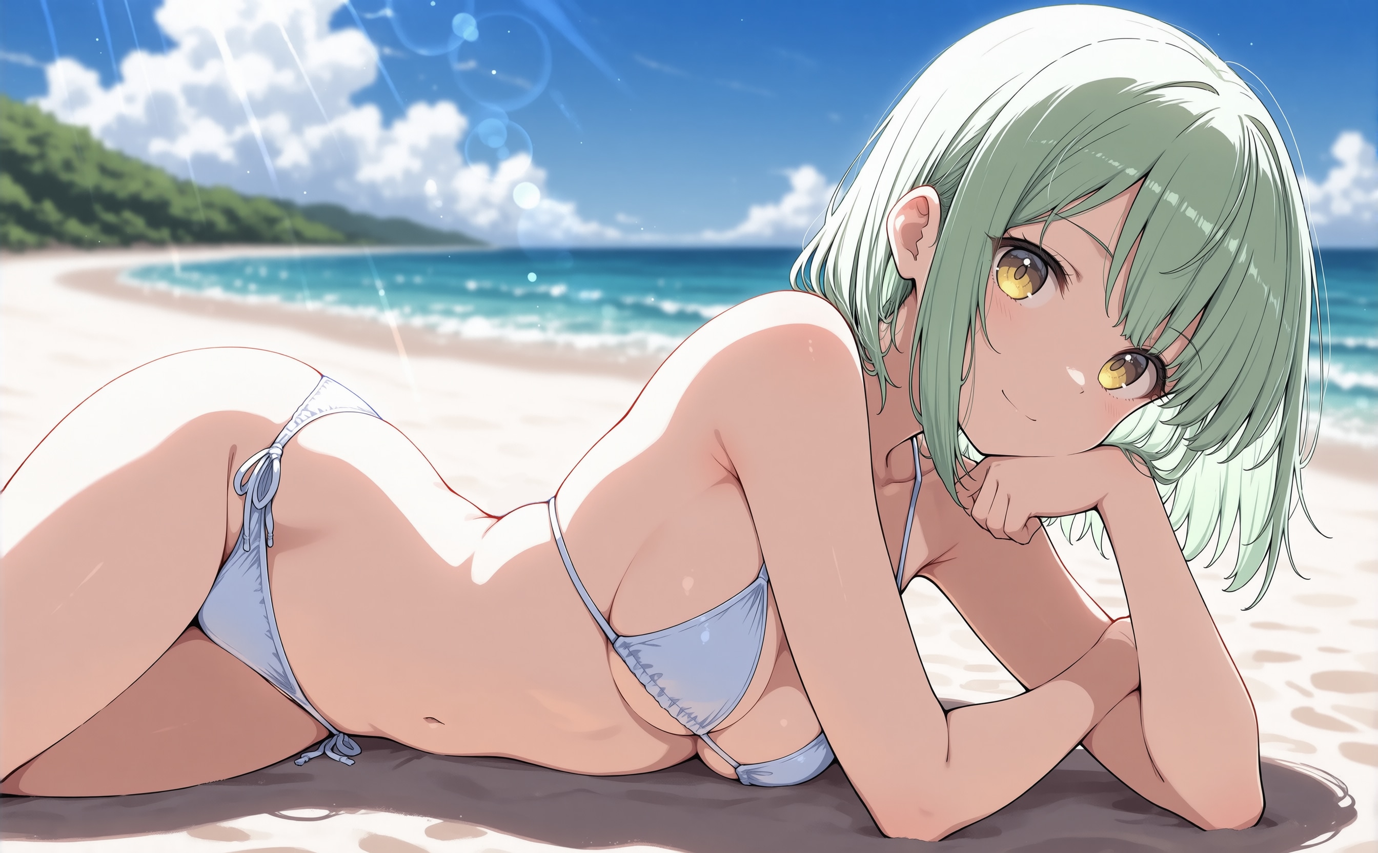 真夏のビーチにて