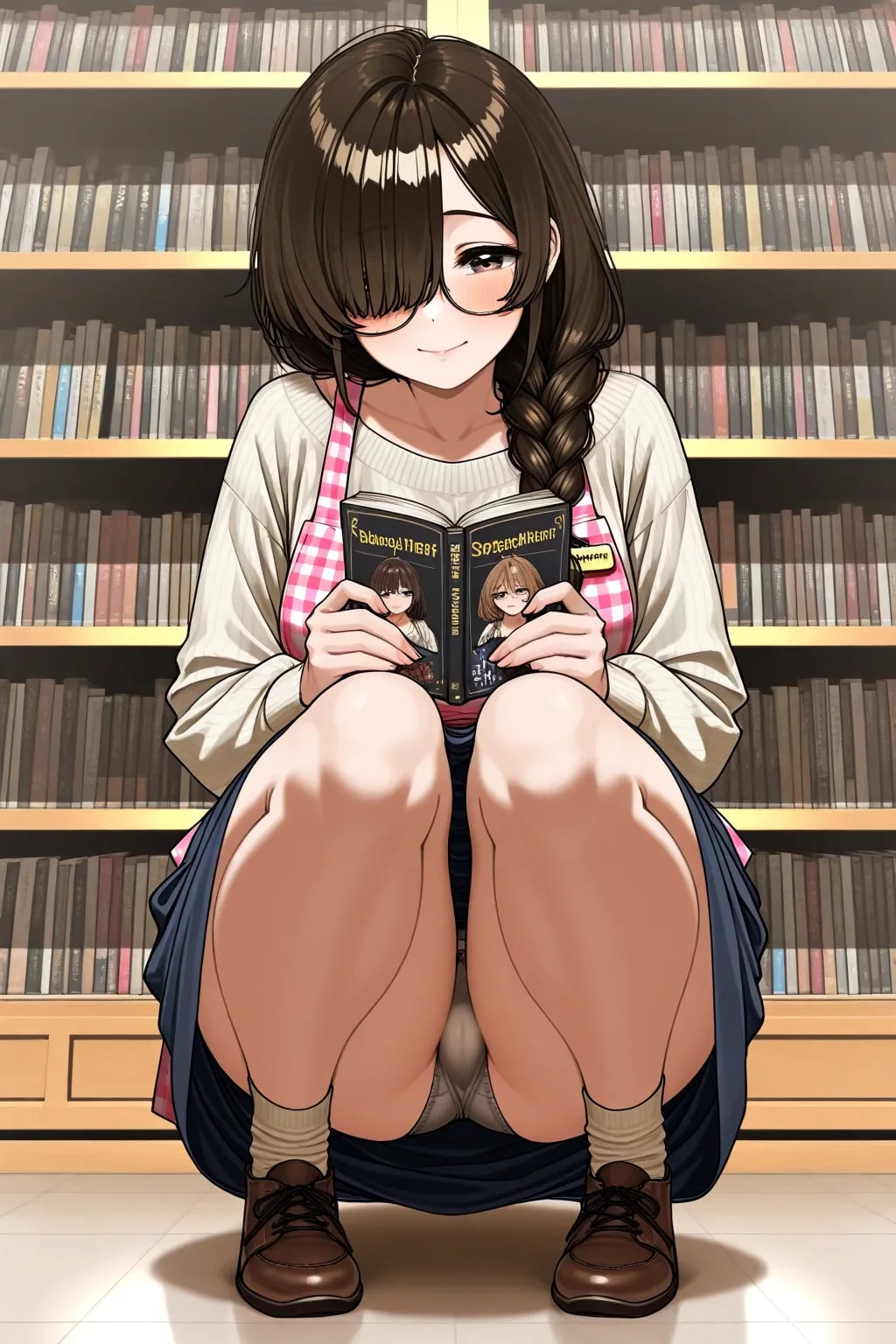 書店員の見せパン