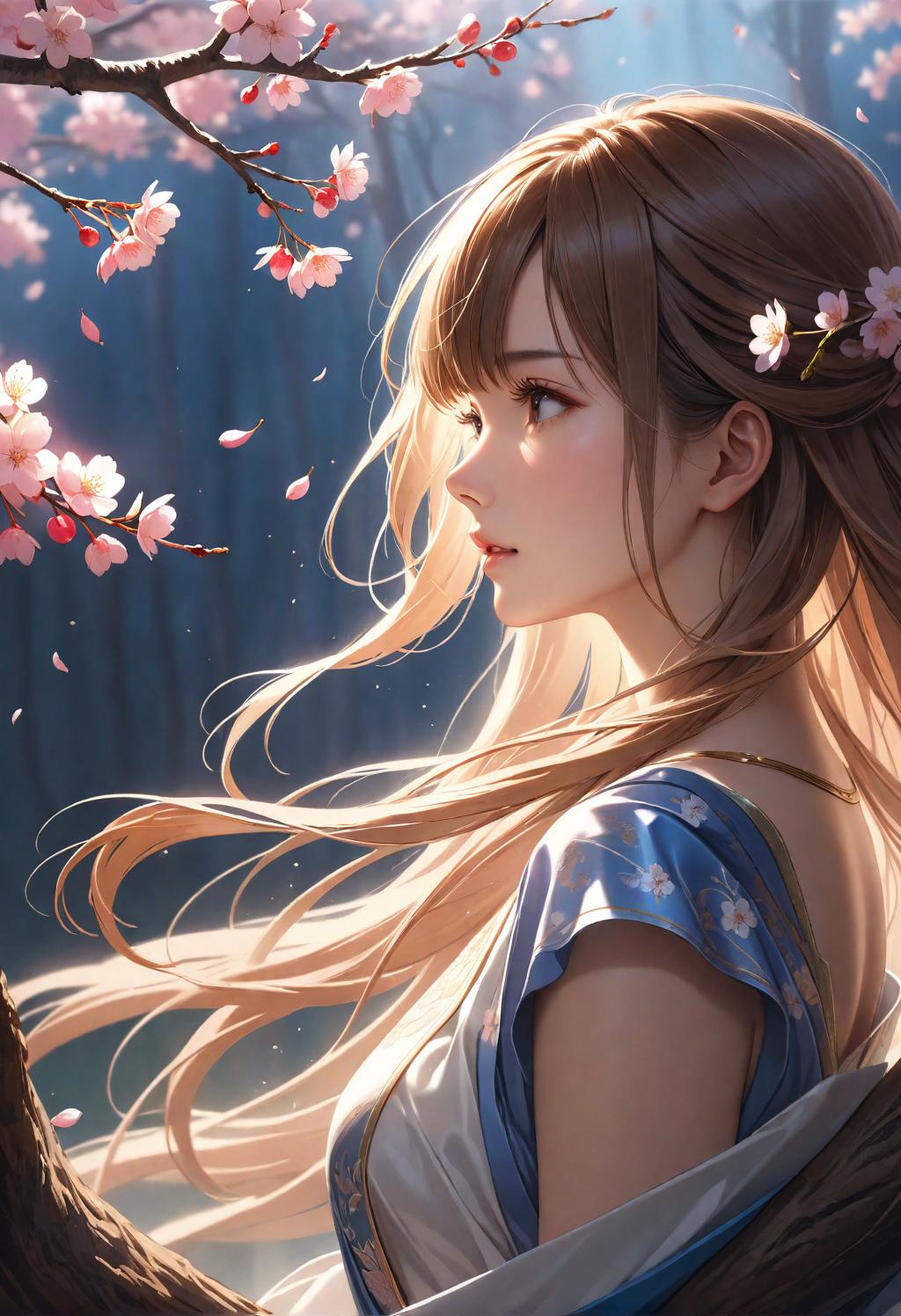 桜の下で