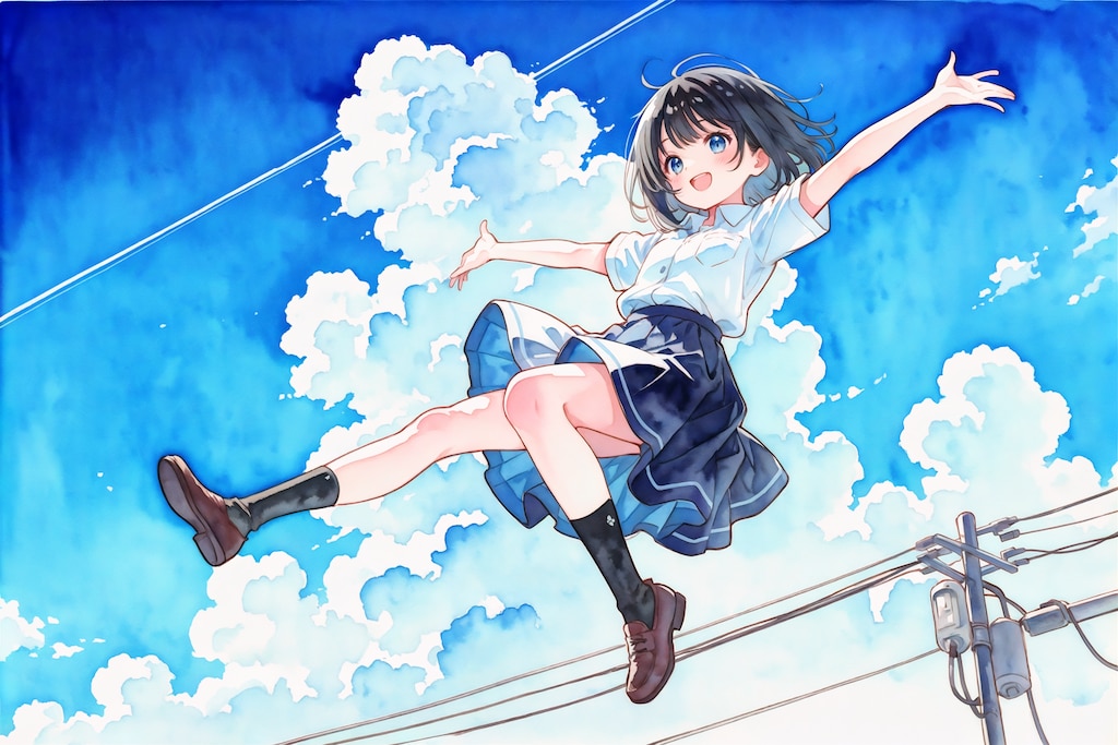 入道雲に持ち上げられて