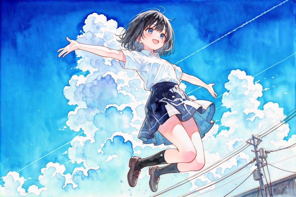 入道雲に持ち上げられて