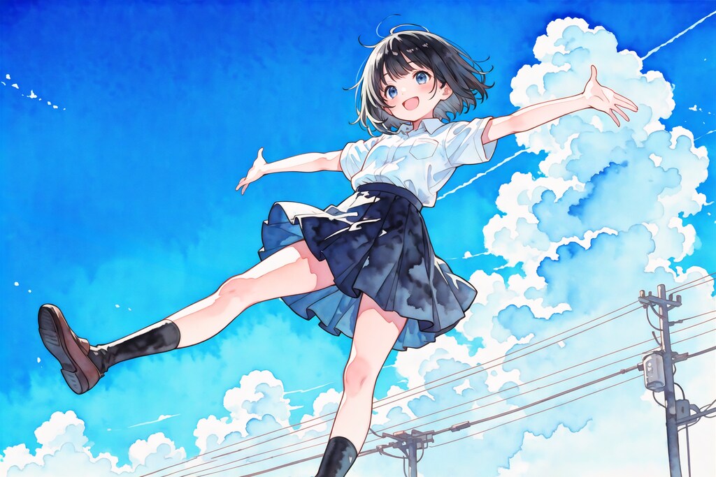 入道雲に持ち上げられて