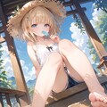 麦わら帽子でアイス 5枚目