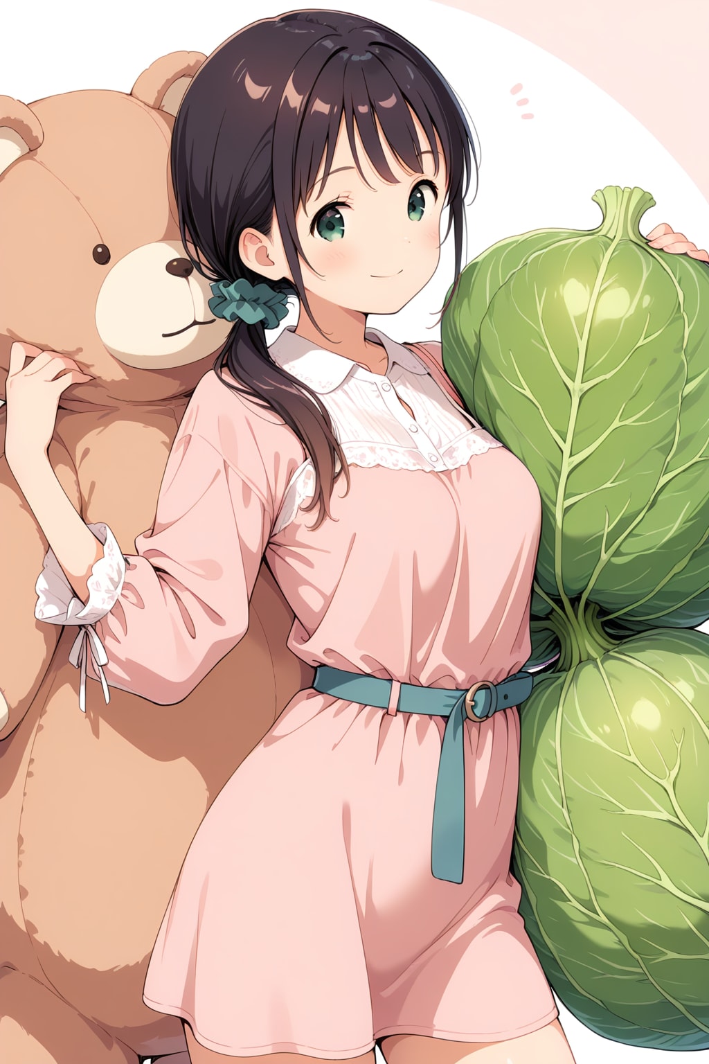 野菜のぬいぐるみを抱きしめる(謎)w