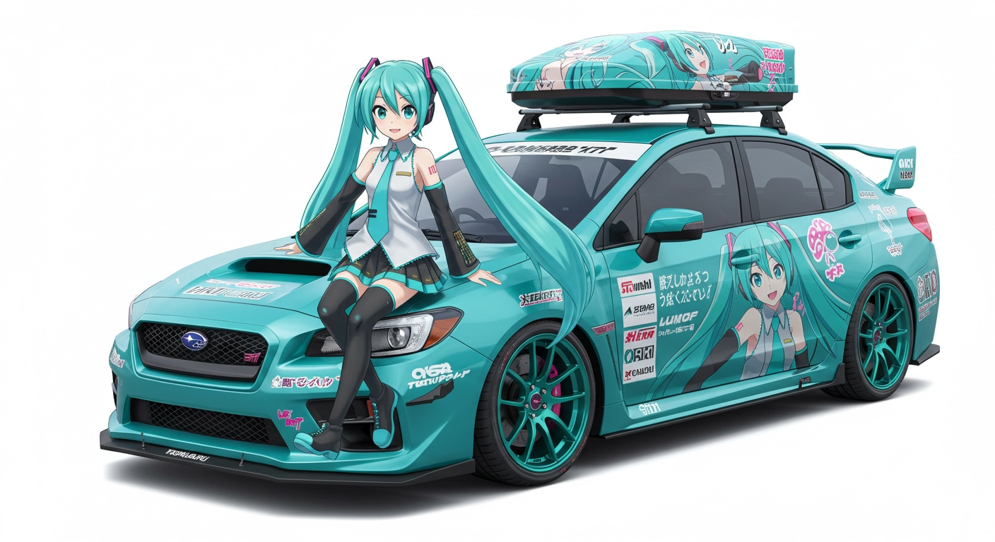 初音ミクとWRX痛車 | の人気AIイラスト・グラビア