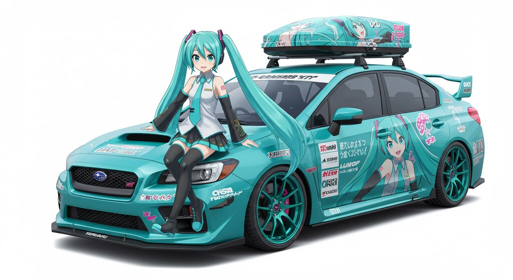 初音ミクとWRX痛車