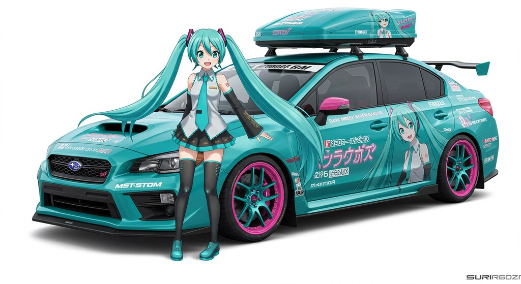 初音ミクとWRX痛車