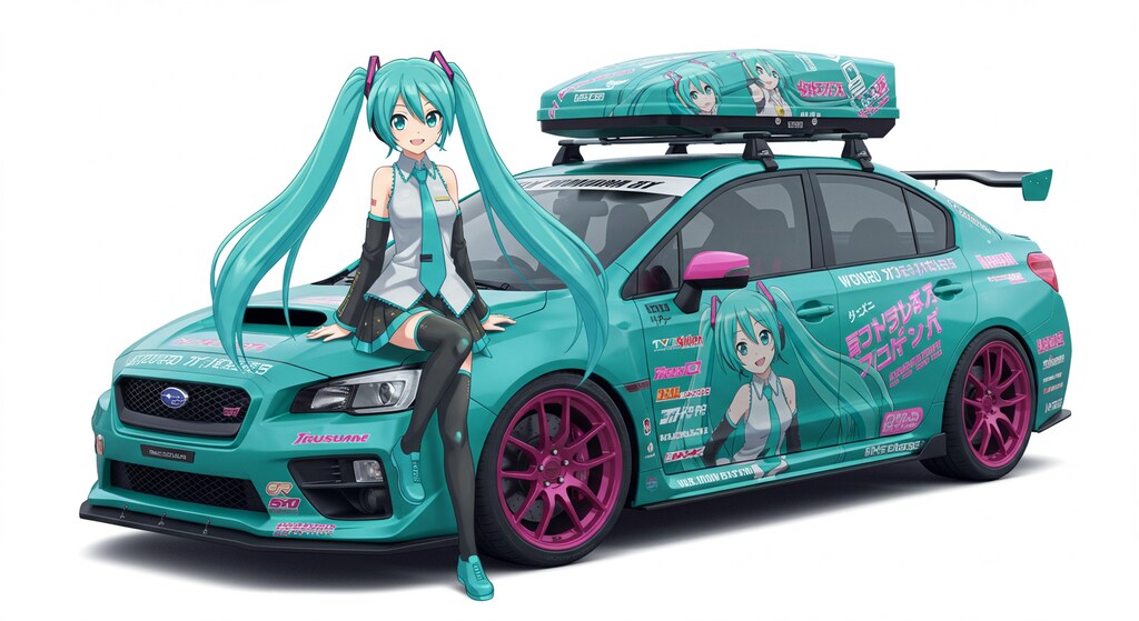 初音ミクとWRX痛車