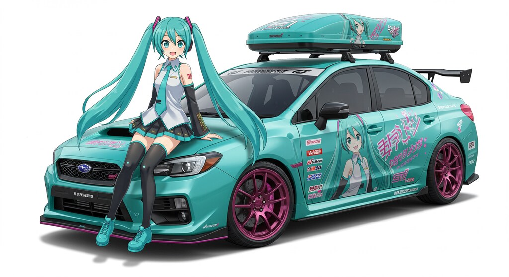 初音ミクとWRX痛車