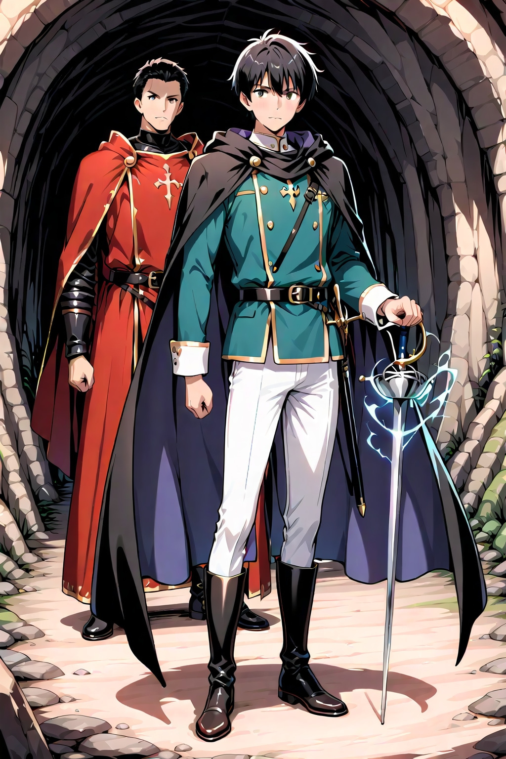 古代遺跡地下,大型男性魔法剣士2-4-1 | の人気AIイラスト・グラビア