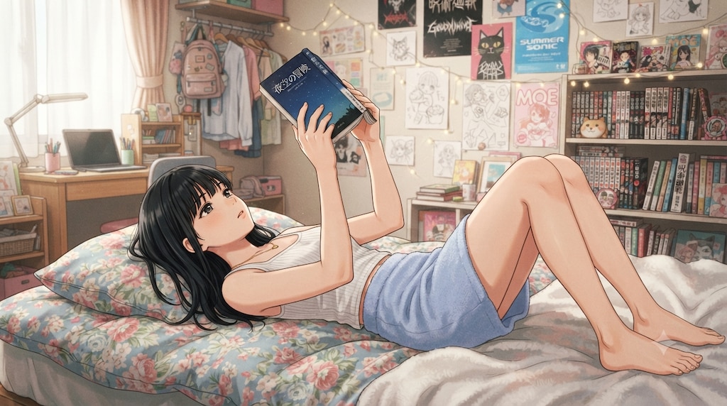 ごろごろする少女