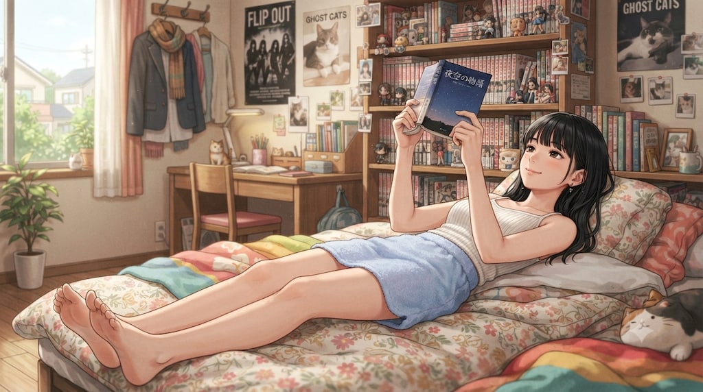 ごろごろする少女