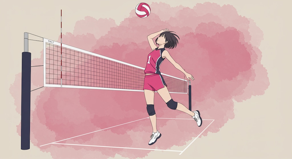 バレーする少女