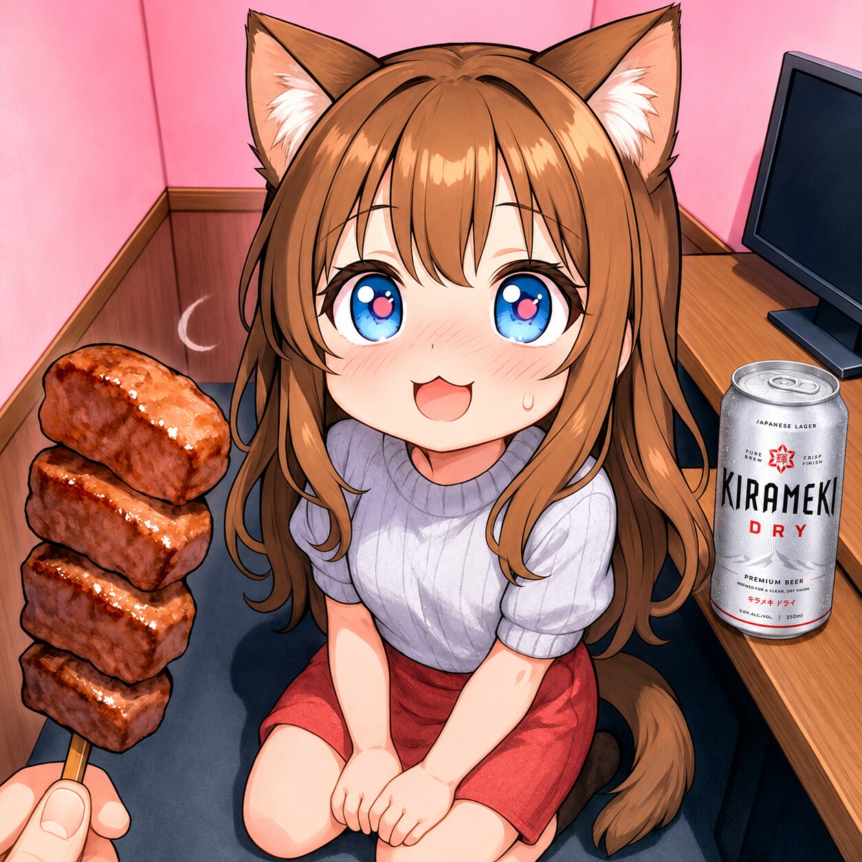 個室で肉棒を見せられて喜ぶ小さな女の子 | の人気AIイラスト・グラビア