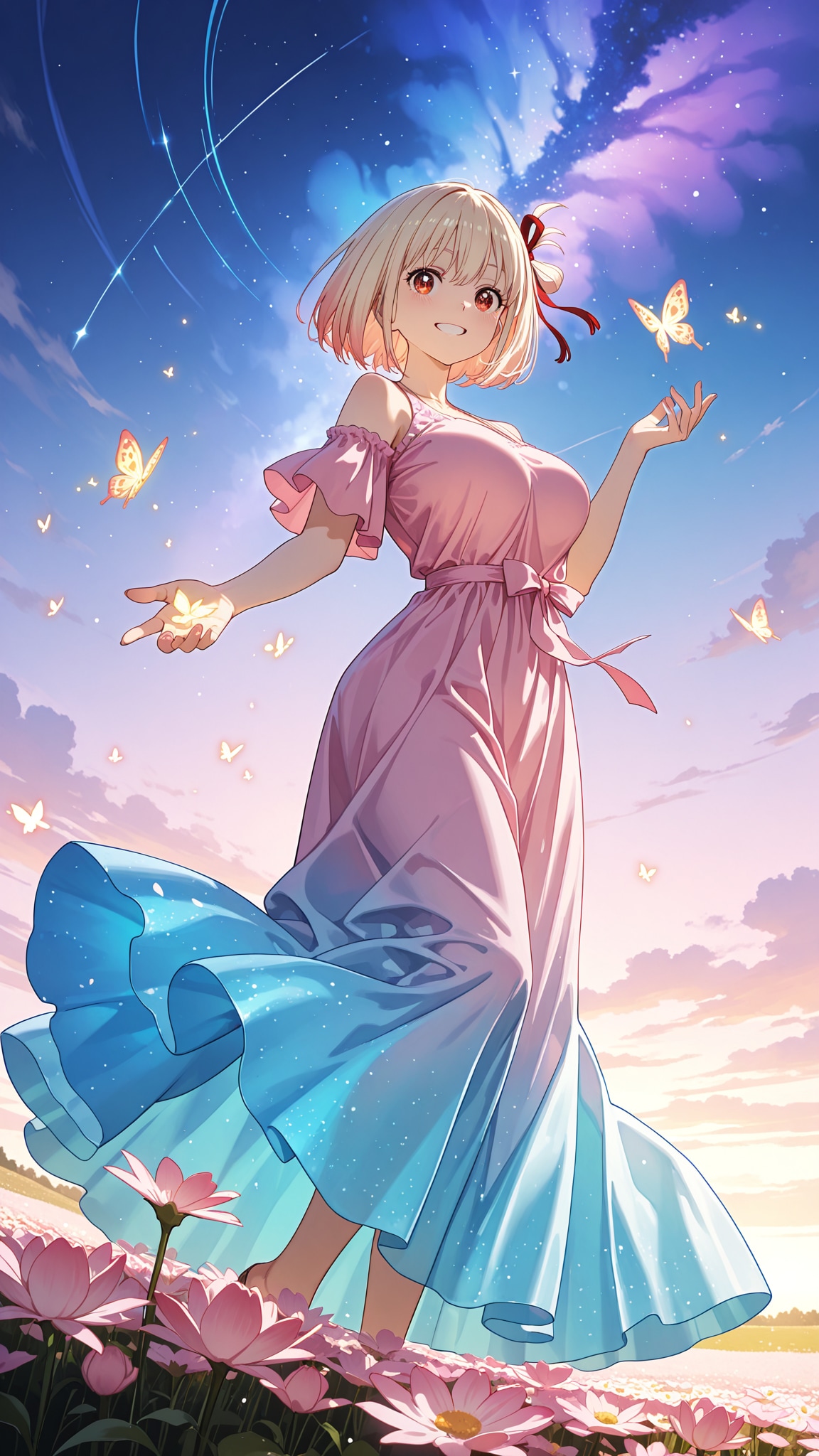 光る蝶の花畑