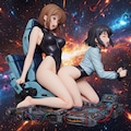 超新星爆発に巻き込まれ宇宙船ごと爆散寸前なのに？最後の百合ックスをしちゃうハイレグ美少女船員達💕♪ 3枚目