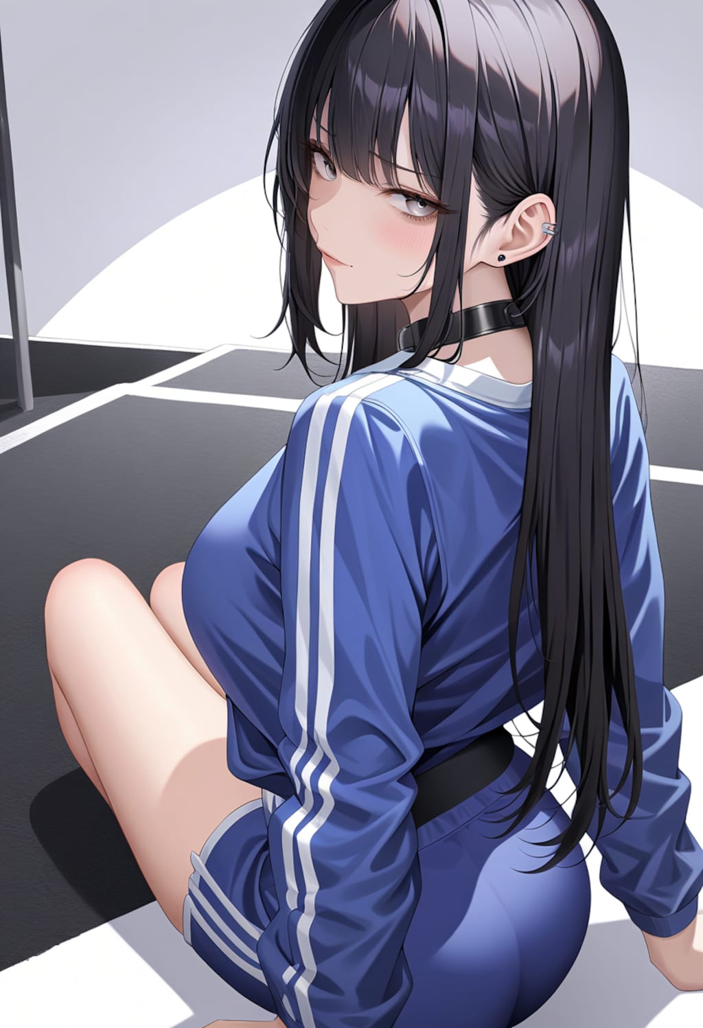 隠しピアス派な残念美人の黒髪さん