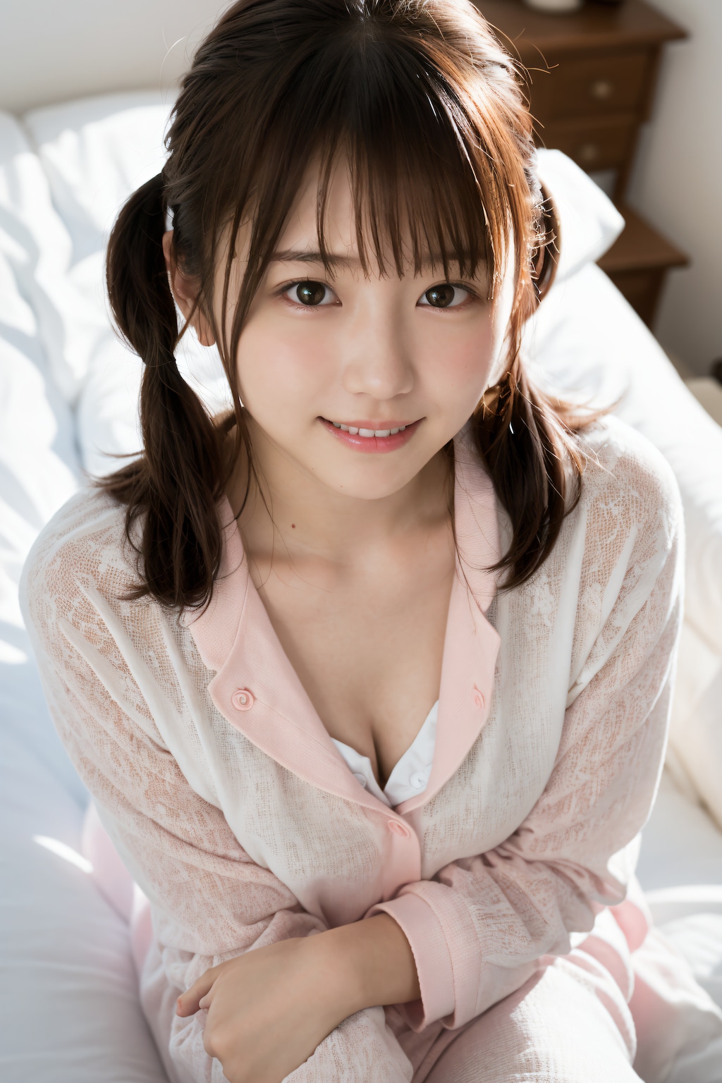 ピンクのパジャマの女の子