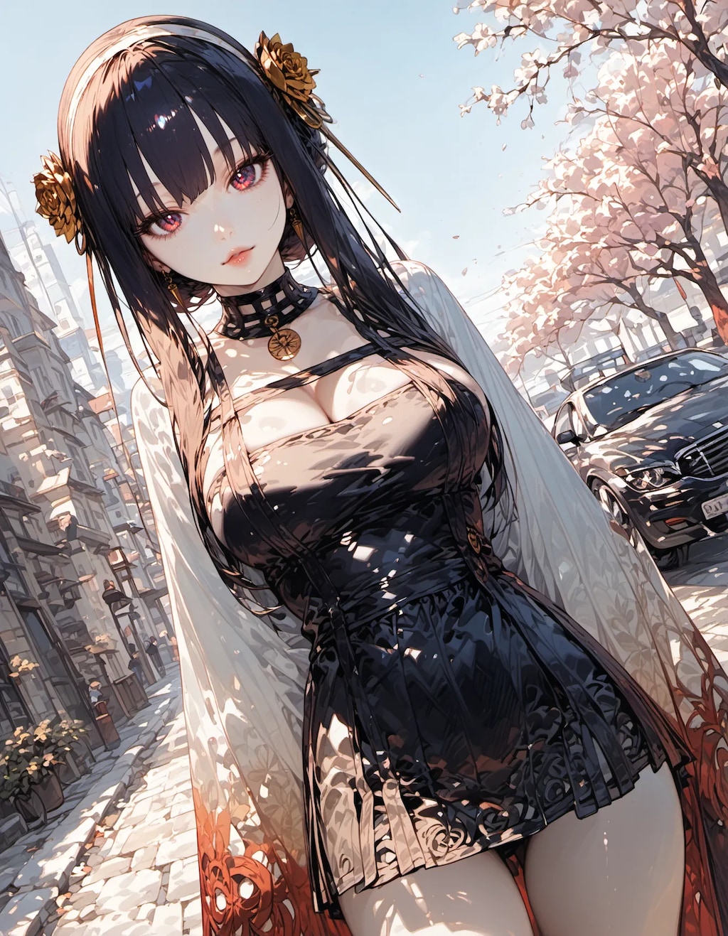 Black Velvet in Sakura Light