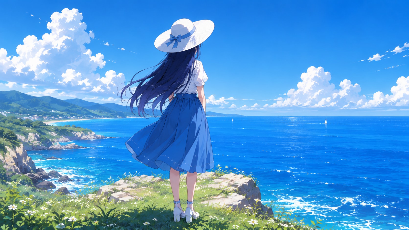 小磯の上で