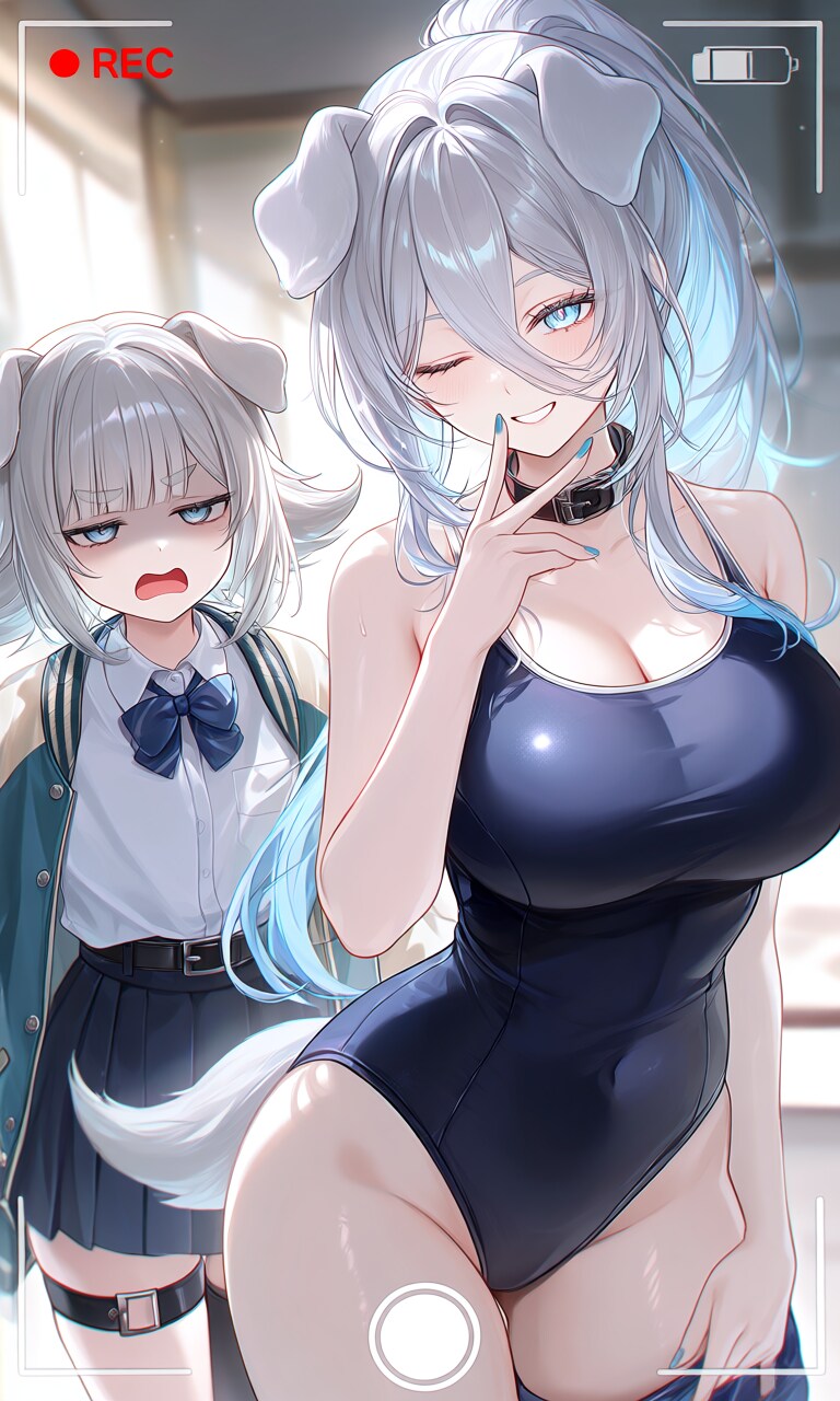 水着 その19(ワンコさん親子)
