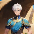 褐色白髪の青年と砂漠！！（12枚） 9枚目