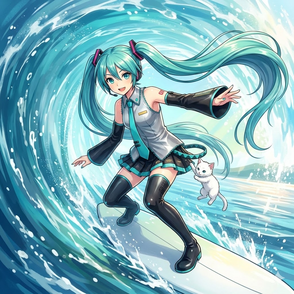 サーフィン🏄ミク | の人気AIイラスト・グラビア