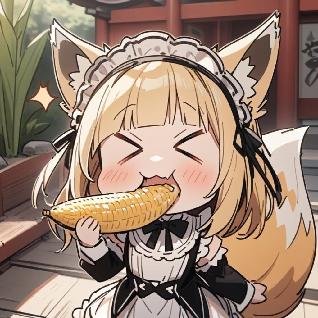 🦊🌽横 向 き コ ー ン チ ャ レ ン ジ🌽🦊