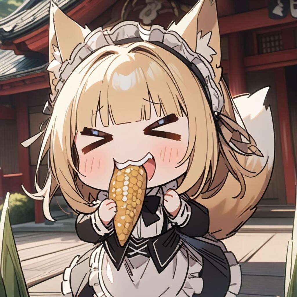 🦊🌽横 向 き コ ー ン チ ャ レ ン ジ🌽🦊