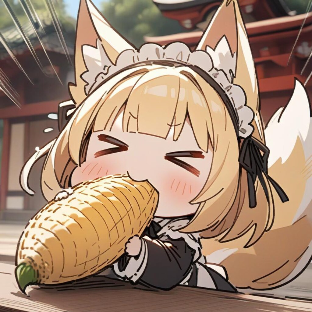 🦊🌽横 向 き コ ー ン チ ャ レ ン ジ🌽🦊