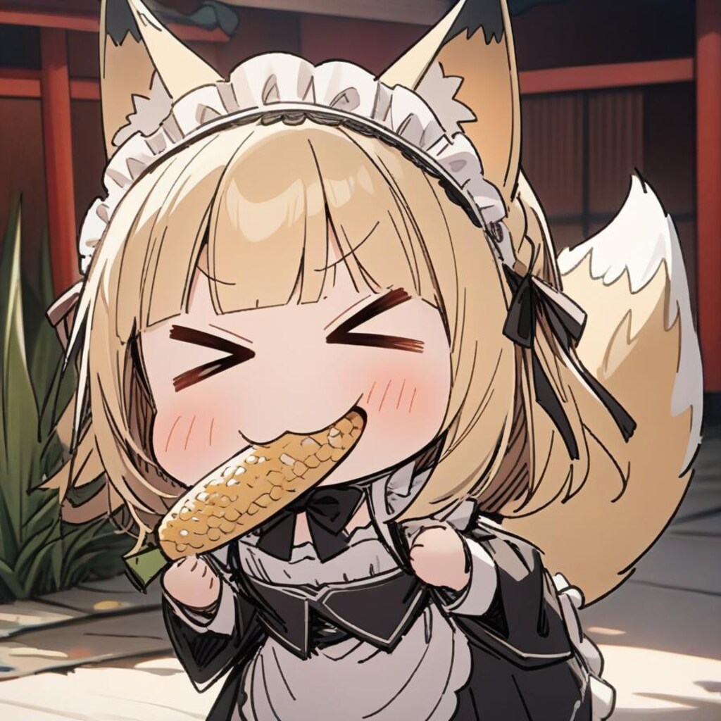 🦊🌽横 向 き コ ー ン チ ャ レ ン ジ🌽🦊