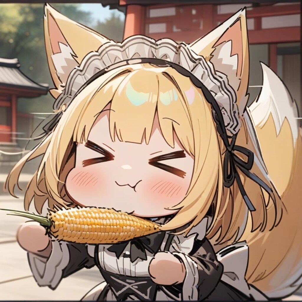 🦊🌽横 向 き コ ー ン チ ャ レ ン ジ🌽🦊
