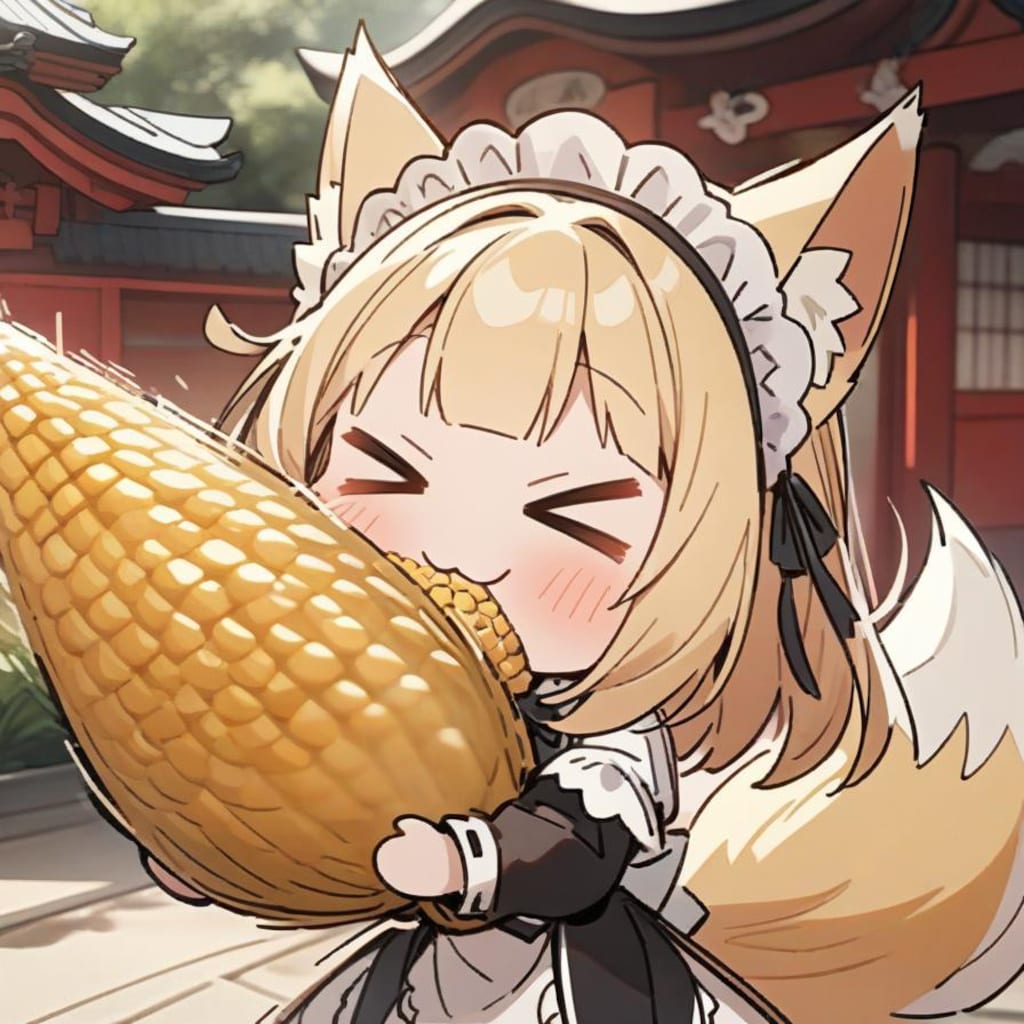 🦊🌽横 向 き コ ー ン チ ャ レ ン ジ🌽🦊