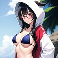 黒髪水着少女その2 2枚目
