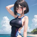 黒髪水着少女その2 4枚目