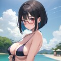 黒髪水着少女その2 3枚目