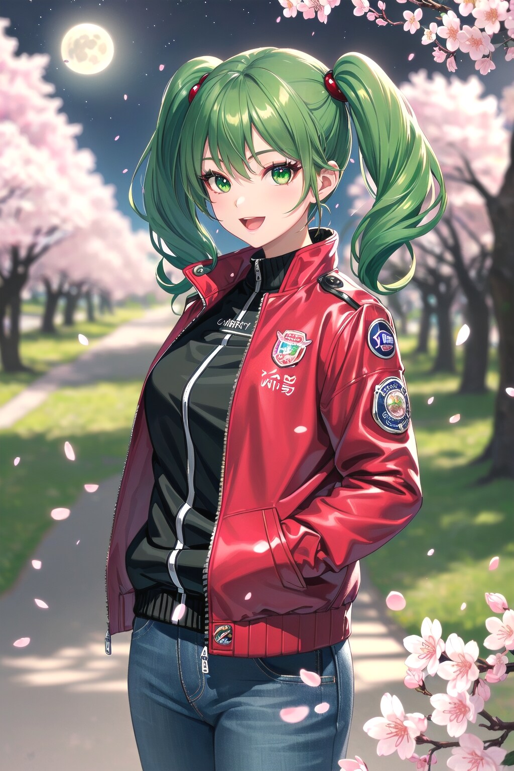 一緒に夜桜を楽しみましょう🎵 | の人気AIイラスト・グラビア