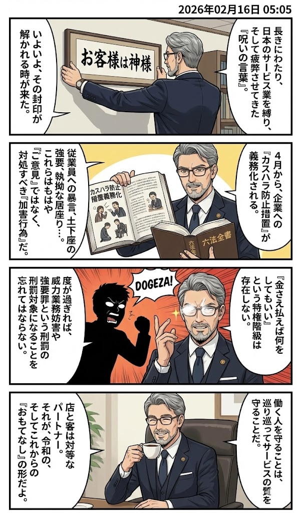 「カスハラ防止」義務化　毎日漫画5時 | の人気AIイラスト・グラビア