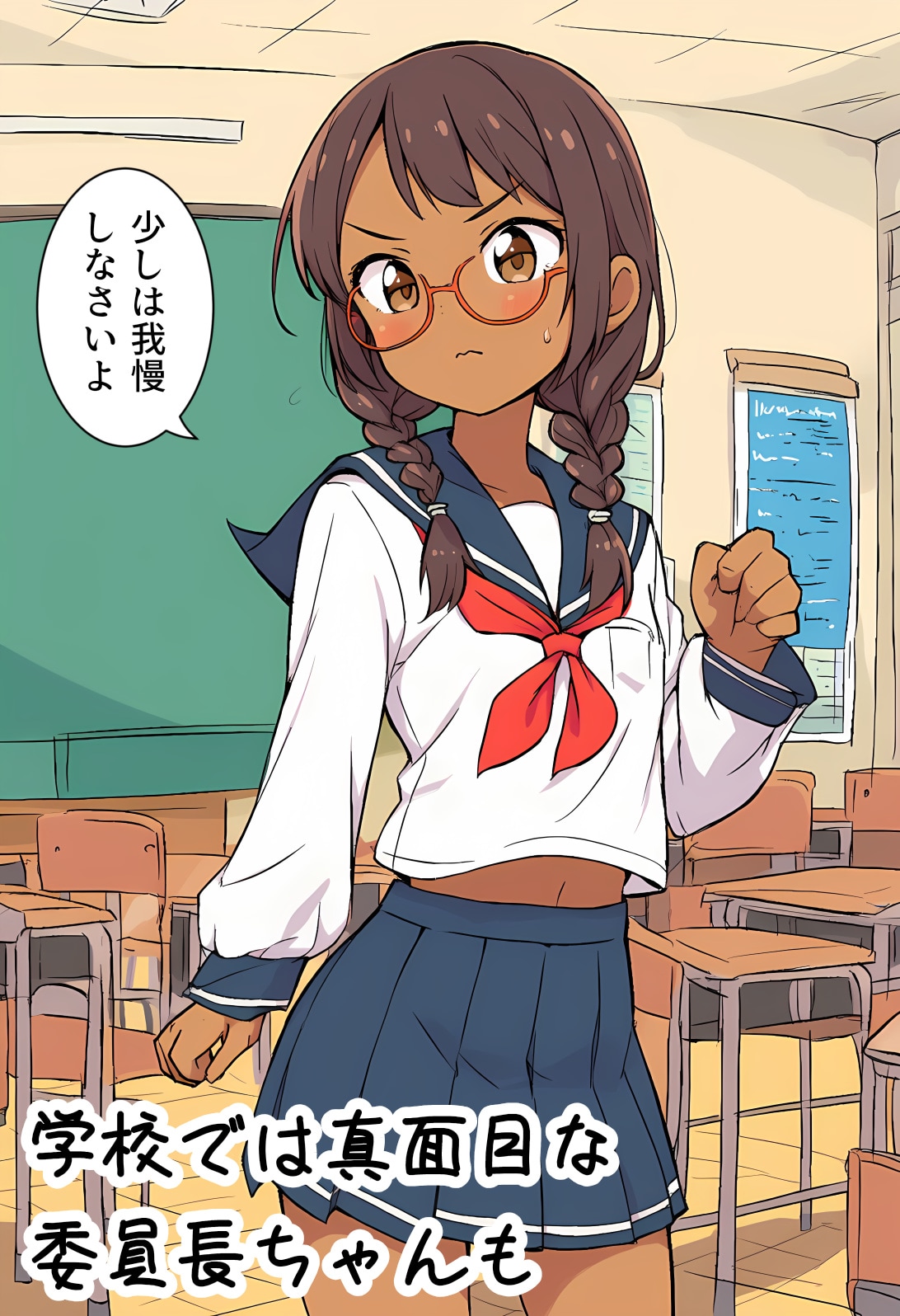 学校では真面目な委員長ちゃんも