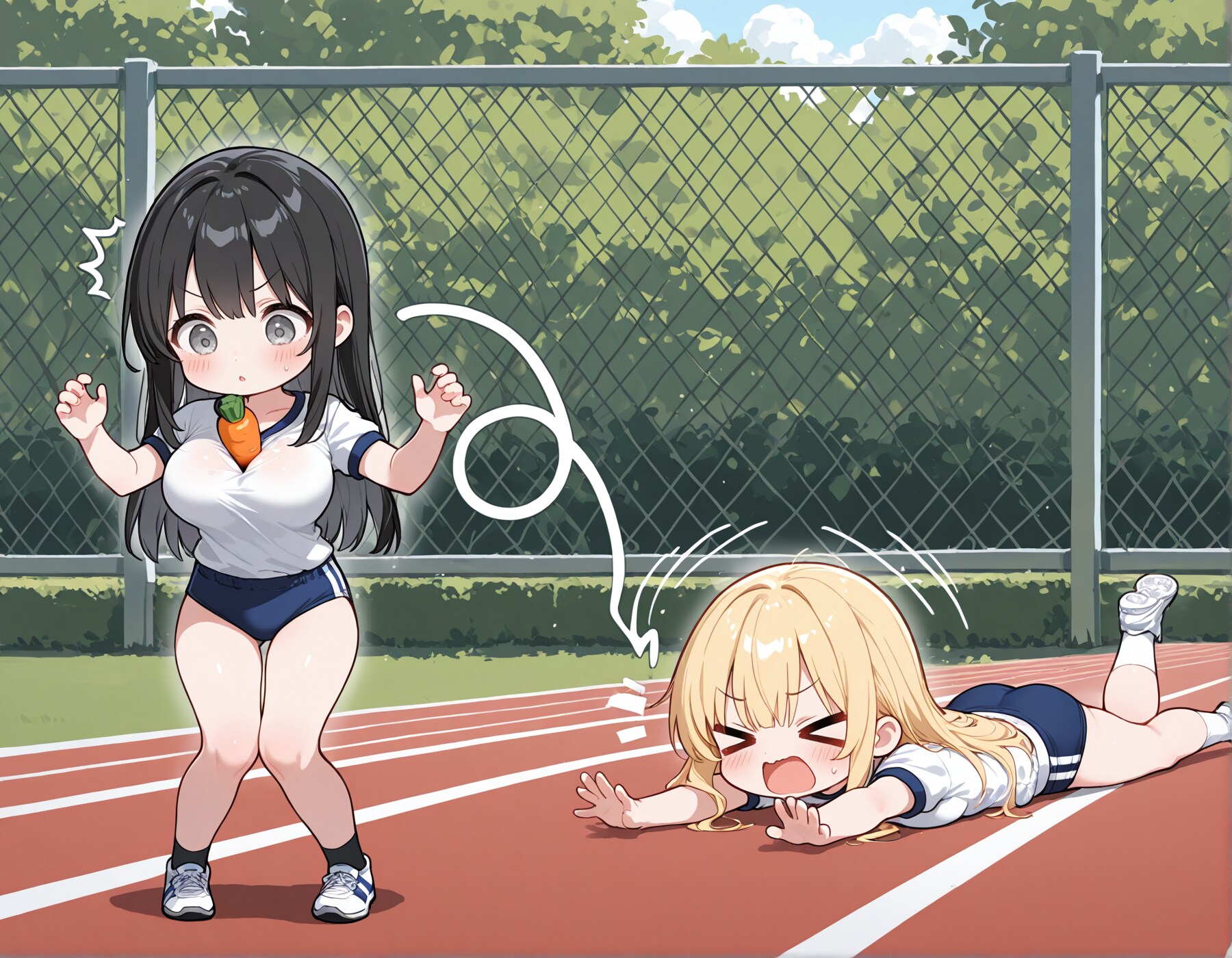 【緊急】慌てたら転んでノアちゃんの胸に🥕挟まっちゃった