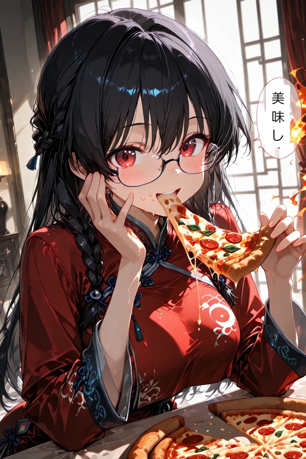 ただピザを食べるだけ