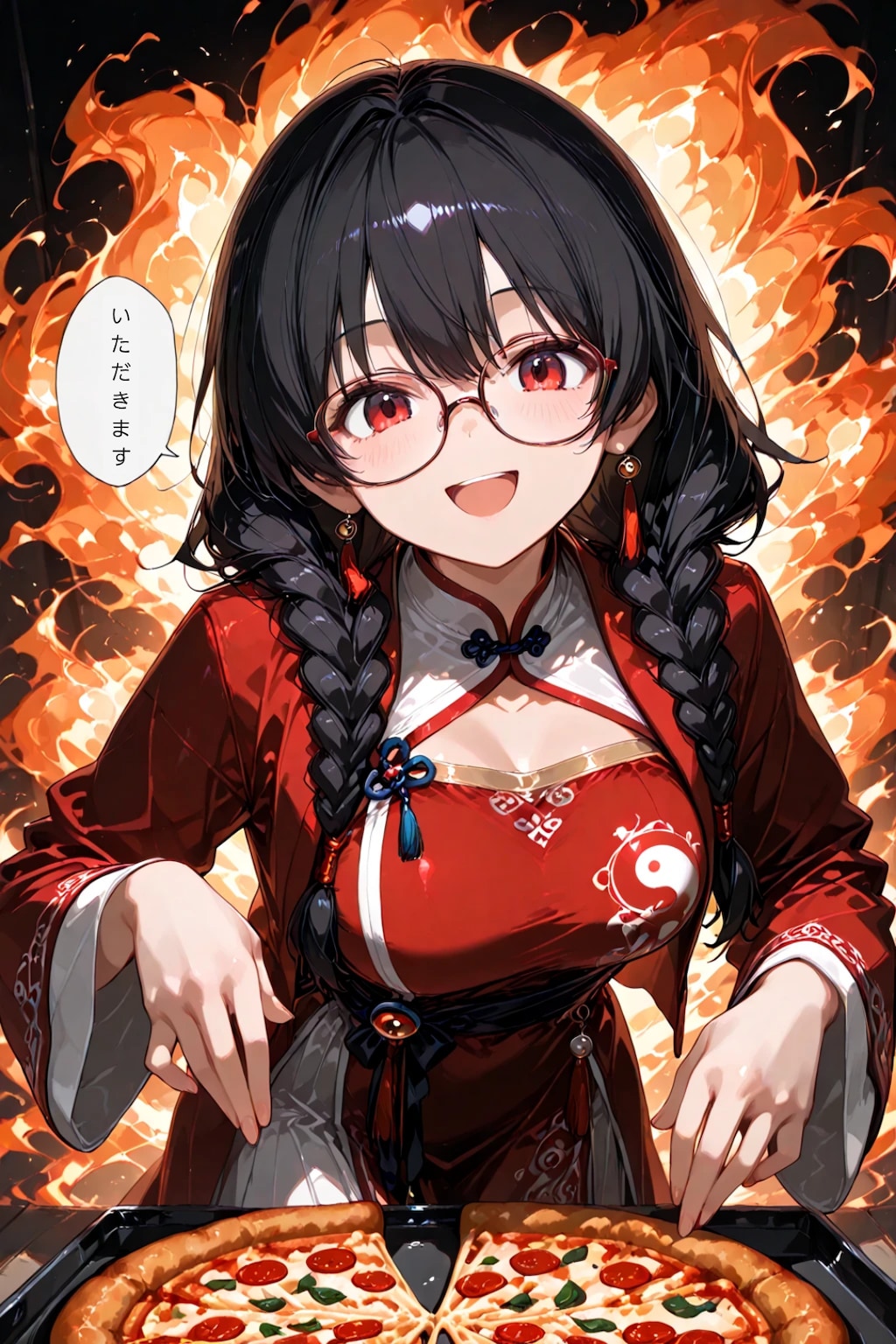 ただピザを食べるだけ