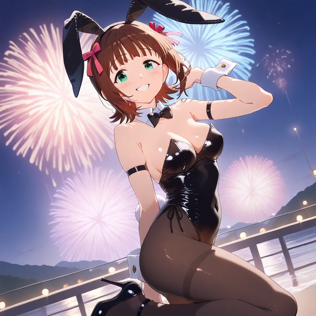 バニーガールはるるんと花火